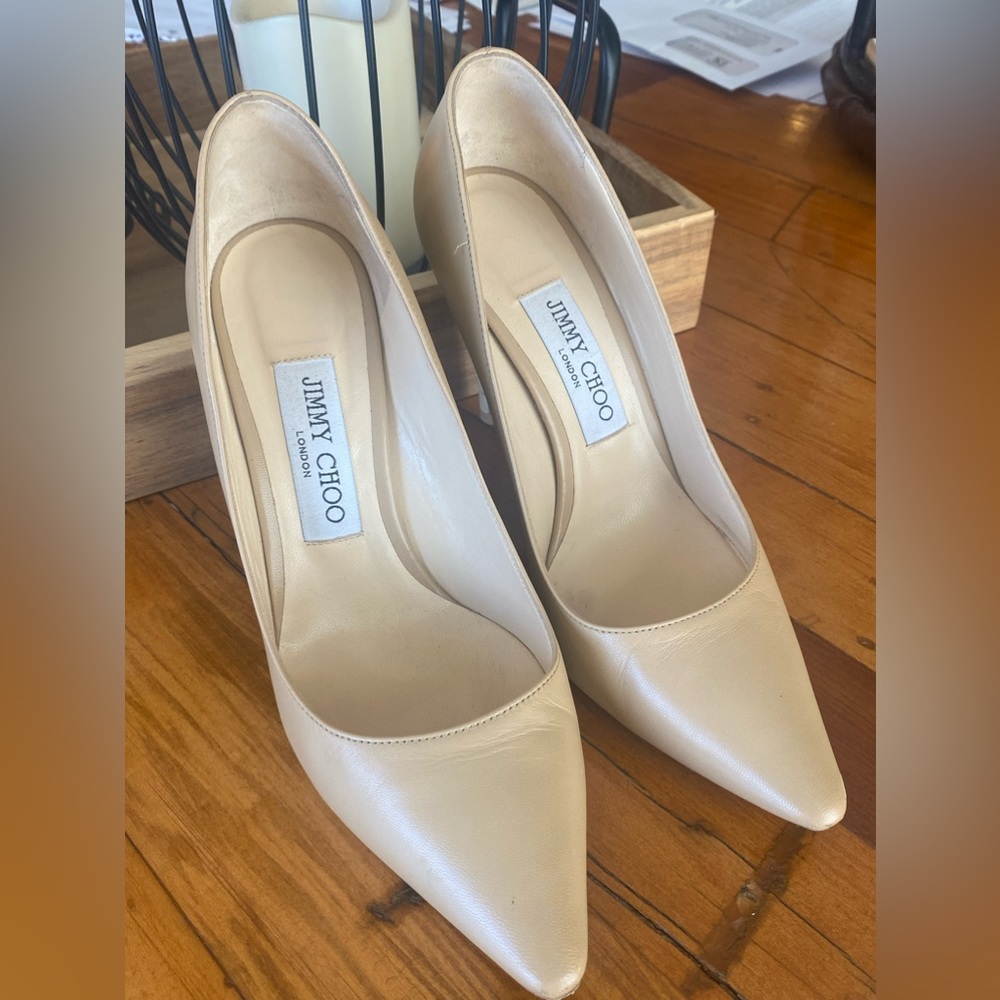 Jimmy Choo Romy Leather Pumps, Size 36.6. Wore a few times. Small scuff on heel